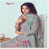 Reyna Preet Wholesale Pure Linen With Handwork On Neck Salwar Suits