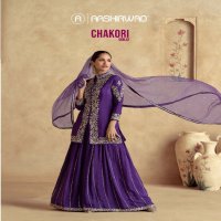 chakori Gold by aashirwad creation chinon silk fully stitch plazzo style festive suit