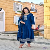 Aanchi Warina Wholesale Vichitra Silk 3 Piece Set Flair Concept Suits
