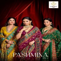 Shubh Shree Pashmina Vol-2 Wholesale Velvet Tusser Silk Ethnic Sarees