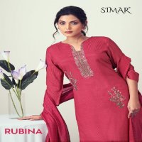 Glossy Simar Rubina Wholesale Pure Viscose Muslin With Embroidery Work Suits