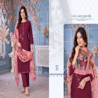Kala Fashion Abeera Wholesale Pure Muslin Dyed With Fiqure Embroidery Dress Material
