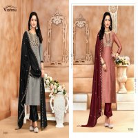 Vishnu Jasmeen Vol-2 Wholesale Vichitra Silk Fabrics Dress Material