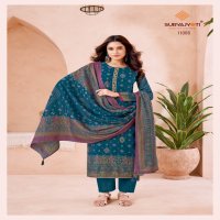 Suryajyoti Pushpa Vol-11 Wholesale Heavy Modal With Neck Embroidery Dress Material