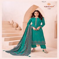 Suryajyoti Pushpa Vol-11 Wholesale Heavy Modal With Neck Embroidery Dress Material