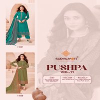 Suryajyoti Pushpa Vol-11 Wholesale Heavy Modal With Neck Embroidery Dress Material