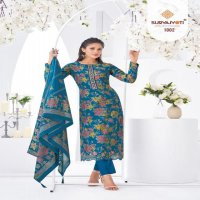 kamla vol 1 by suryajyoti modal discharge print stylish 3pcs dress