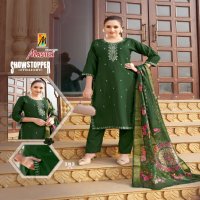 master showstopper readymade elegant style roman silk suit for women