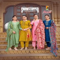 master showstopper readymade elegant style roman silk suit for women
