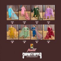 master showstopper readymade elegant style roman silk suit for women