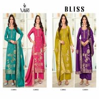 Naari Bliss Wholesale Pure Muslin Viscose Jacquard With Siroski Work Dress Material