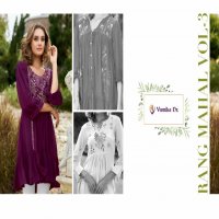 Vamika Rang Mahal Vol-3 Wholesale Heavy Rinkle Reyon Short Tops
