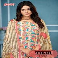 Bipson Thar 3091 Wholesale Pure Cotton With Schiffli Lace Work Dress Material