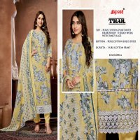 Bipson Thar 3090 Wholesale Pure Cotton With Schiffli Lace Work Dress Material