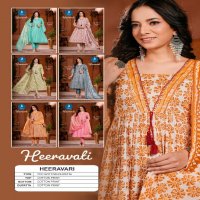Kaya Heeravati Wholesale Cotton Print Flair Top With Pant And Dupatta