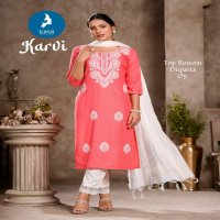 Kaya Karvi Wholesale Rayon Slub Fabrics Readymade Indian Salwar Suits