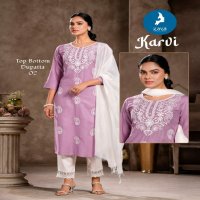 Kaya Karvi Wholesale Rayon Slub Fabrics Readymade Indian Salwar Suits