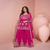 sayuri designer veera fully stitch georgette traditional plazzo suit for festivals