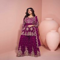 sayuri designer veera fully stitch georgette traditional plazzo suit for festivals