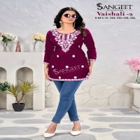 Sangeet Vaishali Vol-2 Wholesale Rayon Bombay Fabrics With Embroidery Work Short Tops