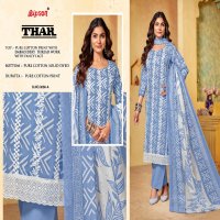 Bipson Thar 3056 Wholesale Pure Cotton With Schiffli Lace Work Dress Material