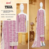 Bipson Thar 3056 Wholesale Pure Cotton With Schiffli Lace Work Dress Material