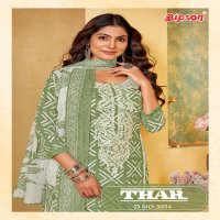 Bipson Thar 3054 Wholesale Pure Cotton With Schiffli Lace Work Dress Material