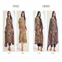 Glossy Simar Megha Wholesale Model Muslin With Handwork Salwar Suits
