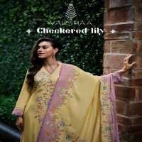 Varshaa Checkered Lily Wholesale Cotton Linen With Handwork Salwar Suits