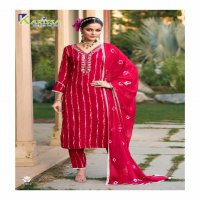 Karissa Lizaa Wholesale Pure Reyon Kurti With Pant And Dupatta