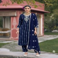 Karissa Lizaa Wholesale Pure Reyon Kurti With Pant And Dupatta