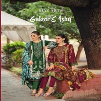 Riaz Arts Gulzar E Ishq Wholesale Pure Karachi Lawn With Work Dress Material