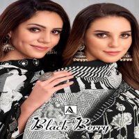 Alok Black Berry Wholesale Pure Cambric Cotton With Work Dress Material