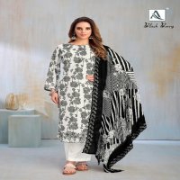 Alok Black Berry Wholesale Pure Cambric Cotton With Work Dress Material