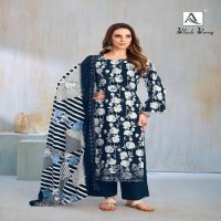 Alok Black Berry Wholesale Pure Cambric Cotton With Work Dress Material