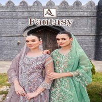 Alok Fantasy Wholesale Pure Organza With Embroidery Dress Material