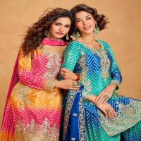 Aashirwad Raaga Wholesale Premium Chinon Silk Free Size Stitched Suits