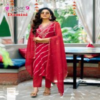 Mystic 9 Damini Vol-1 Wholesale Roman Silk Modal Lehriya Print Straight Cut Catalog