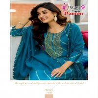 Mystic 9 Damini Vol-1 Wholesale Roman Silk Modal Lehriya Print Straight Cut Catalog