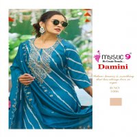 Mystic 9 Damini Vol-1 Wholesale Roman Silk Modal Lehriya Print Straight Cut Catalog