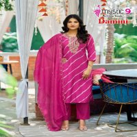 Mystic 9 Damini Vol-1 Wholesale Roman Silk Modal Lehriya Print Straight Cut Catalog