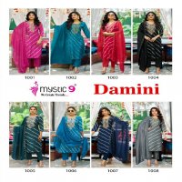 Mystic 9 Damini Vol-1 Wholesale Roman Silk Modal Lehriya Print Straight Cut Catalog