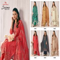 Nishant Saima Muslin Wholesale Pure Viscose Muslin With Heavy Handwork Dress Material