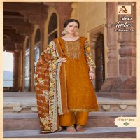Alok Amber Vol-16 Wholesale Reyon With Fancy Work Dress Material