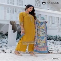 Kadlee Evergreen Wholesale Viscose Silk Top With Pant And Dupatta