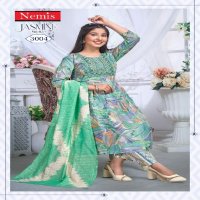 nemis jasmine vol 3 capsule foil print readymade modern kids 3pcs indian combo dress