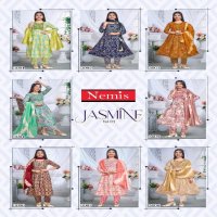 nemis jasmine vol 3 capsule foil print readymade modern kids 3pcs indian combo dress