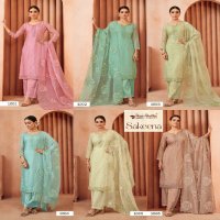 Shree Shalika Sakeena Wholesale Soft Organza With Embroidery Work Straight Suits