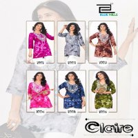 Blue Hills Claire Wholesale Reyon Print With Embroidery Work Short Tops