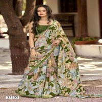 Vallabhi Dora Wholesale Floral Print With Swarovsaki Work Sarees